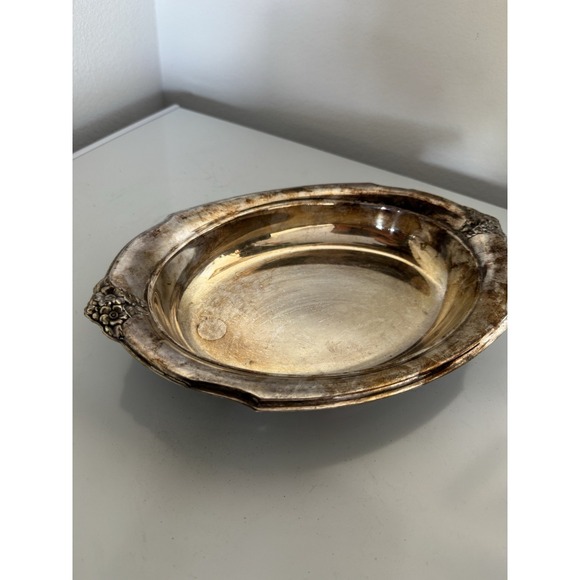 Silver Rose Engraved And Patterned Tray 12" - Picture 2 of 10